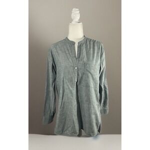 Gap Sz. Medium Henley Popover Tunic Long Sleeve Sage Lagenlook BOHO